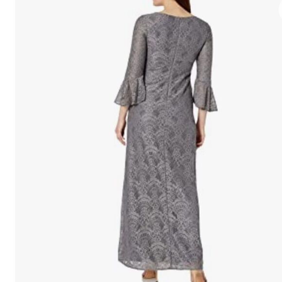 Alex Evenings Pewter Lace Gown 1121896 NWT - Picture 2 of 8